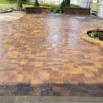 a large beautiful paver patio